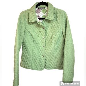 Briggs New York Apple Green Quilted Snap Closure Jacket PL